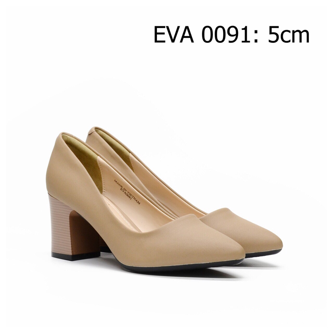 Giày công sở EVA0091 kiểu dáng bít mũi trẻ trung cùng gót vuông năng động